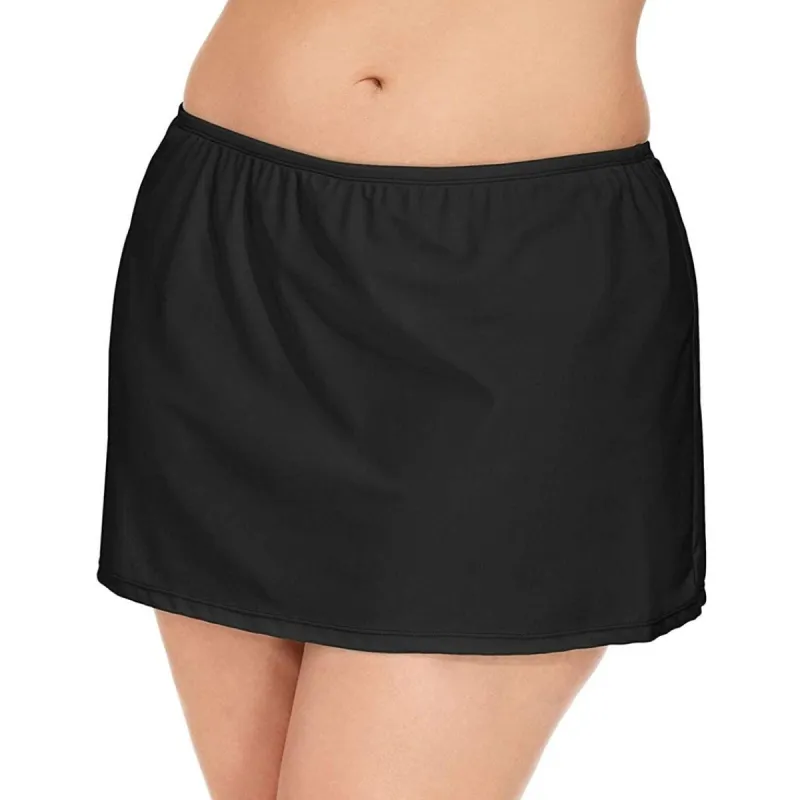 Island Escape Women's Plus Swim Skirt Swimsuit Black sold by Zulily