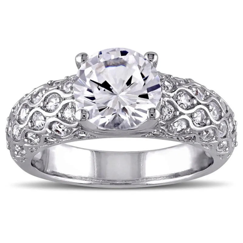 Miadora 10k White Gold Created White Sapphire Engagement Ring sold by Zulily