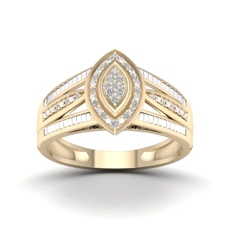 De Couer 1/10ct TDW Diamond Cluster Ring - Yellow sold by Zulily