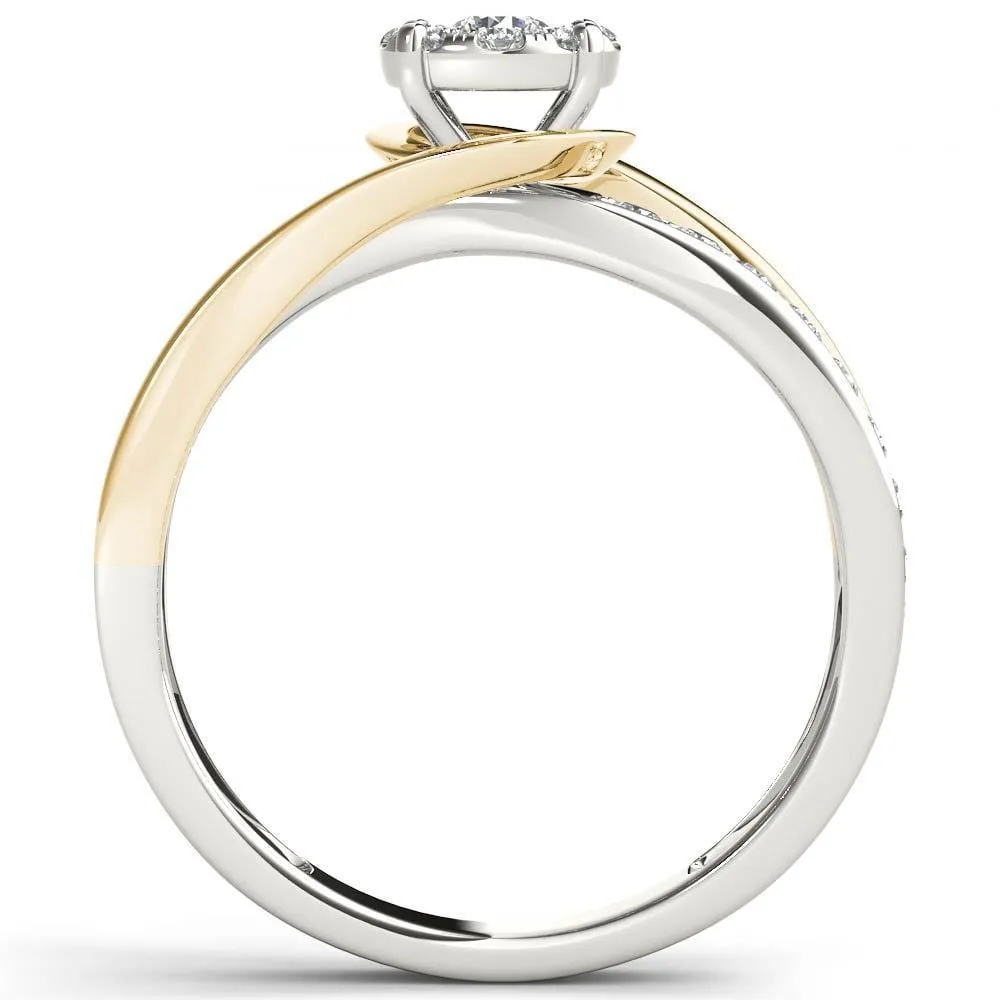 De Couer 10k Yellow Two-Tone White Gold 3/8ct TDW Diamond Bypass Cluster Engagement Ring sold by Zulily product image thumbnail 2