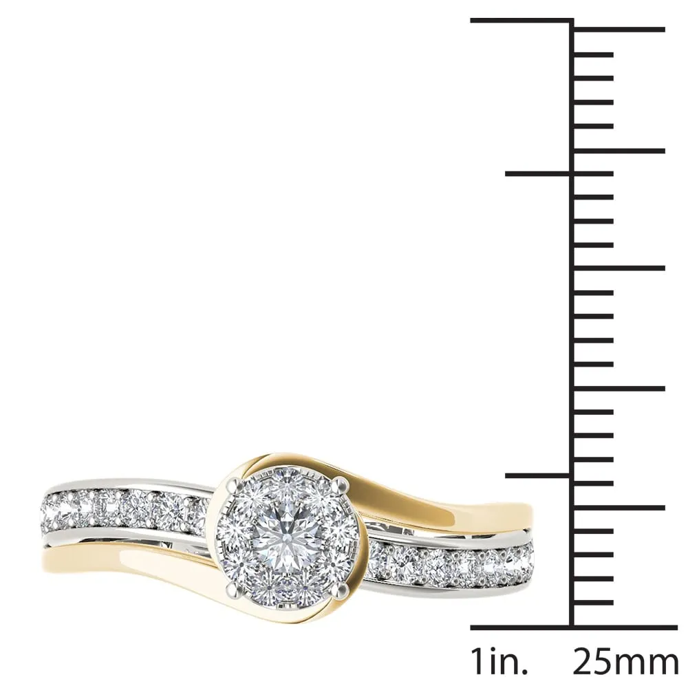 De Couer 10k Yellow Two-Tone White Gold 3/8ct TDW Diamond Bypass Cluster Engagement Ring sold by Zulily product image thumbnail 3