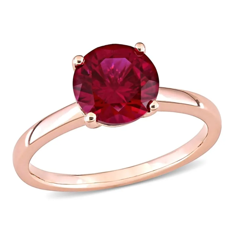 Miadora 10k Rose Gold Created Ruby Solitaire Engagement Ring sold by Zulily