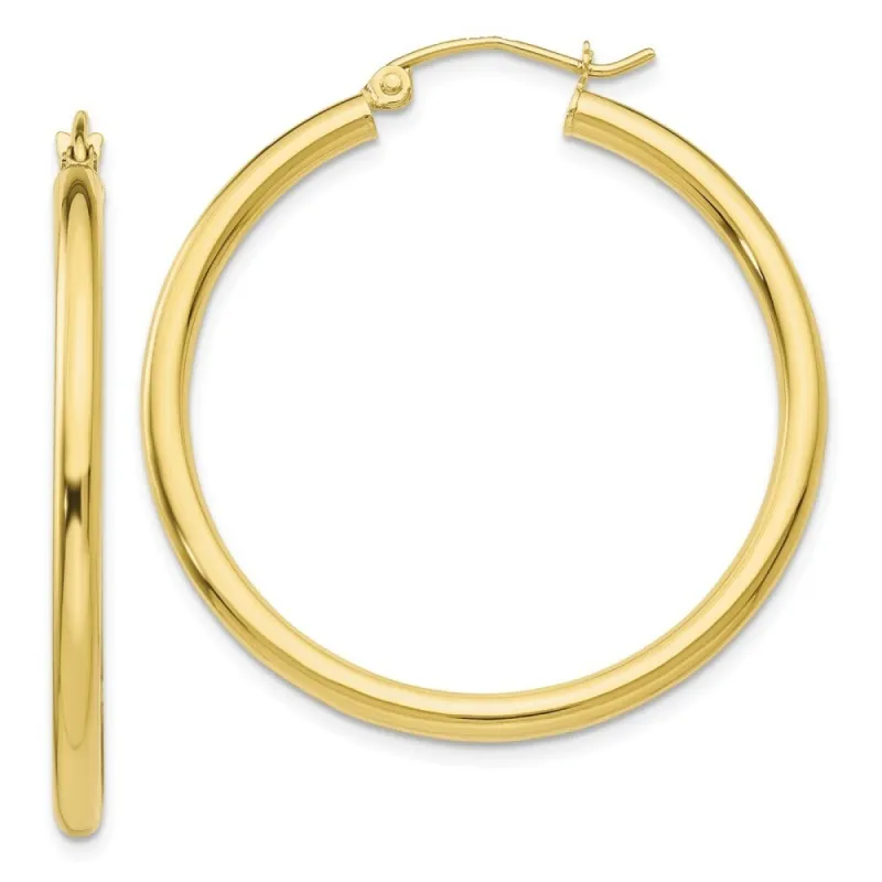 Curata 10k Yellow Gold 35x2.5mm Polished Classic Tube Hoop Earrings sold by Zulily