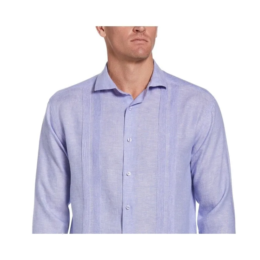 Cubavera Men's Cross Dyed Multi-Pintucked Linen Guayabera Shirt Purple Size XXL - XXLRG S/S sold by Zulily product image thumbnail 2