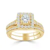 14k Gold Round 1ct TDW Diamond Halo Engagement Ring Set by Auriya sold by Zulily