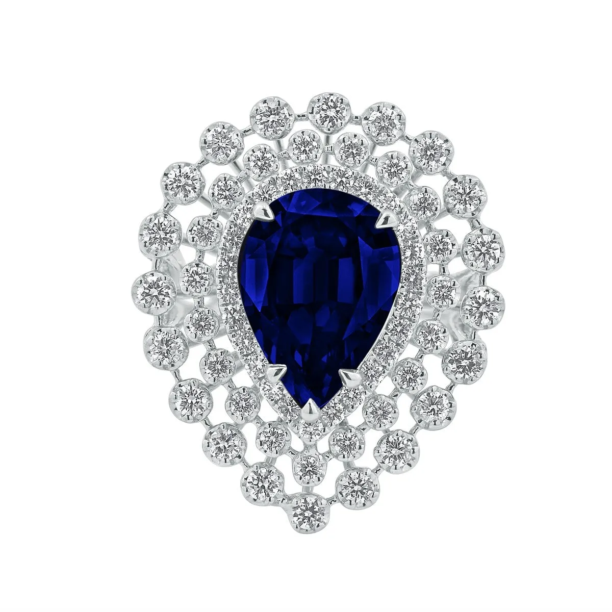 Auriya 18k Gold 5 5/8ct Pear-cut Blue Sapphire Halo Diamond Engagement Ring 1 1/2ct TDW sold by Zulily product image thumbnail 2