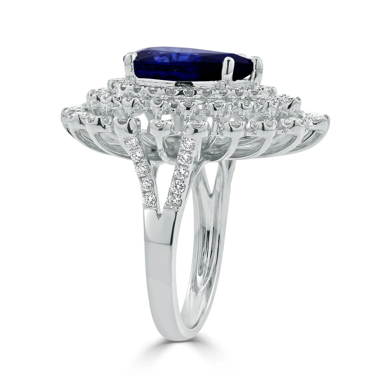 Auriya 18k Gold 5 5/8ct Pear-cut Blue Sapphire Halo Diamond Engagement Ring 1 1/2ct TDW sold by Zulily product image thumbnail 4
