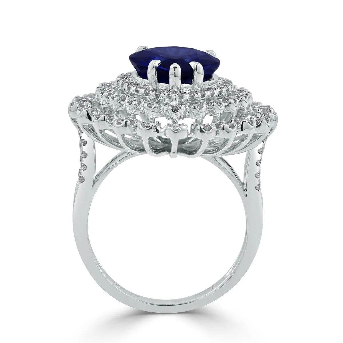 Auriya 18k Gold 5 5/8ct Pear-cut Blue Sapphire Halo Diamond Engagement Ring 1 1/2ct TDW sold by Zulily product image thumbnail 5