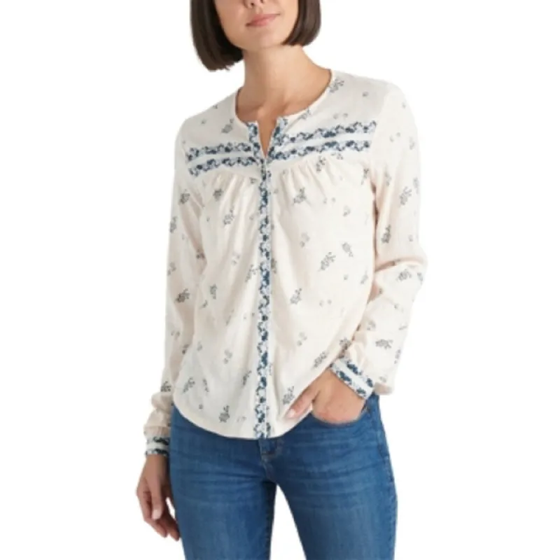 Lucky Brand Women's Printed Knit Shirt Pink Size M sold by Zulily