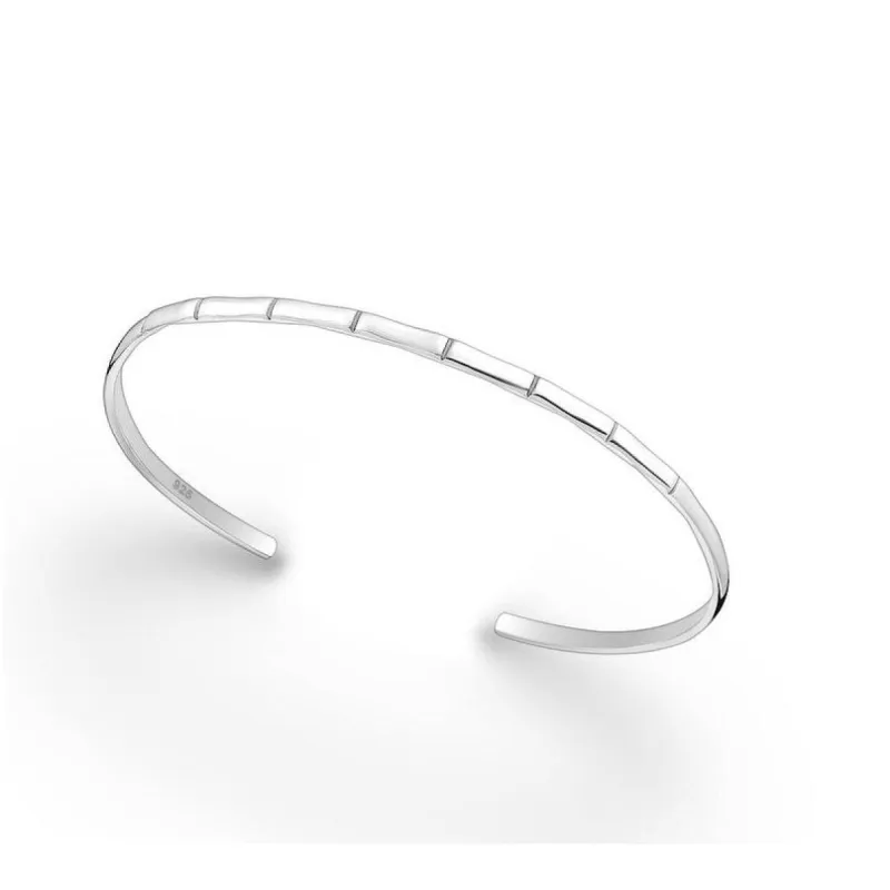 Ag Sterling Silver Minimalist Open Cuff Bracelet sold by Zulily