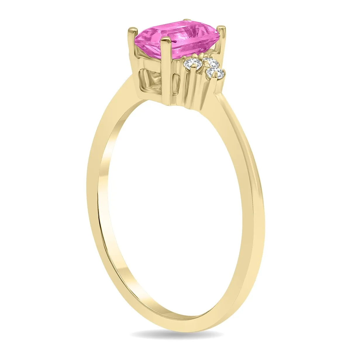 Pink Topaz and Diamond Regal Ring in 10k Yellow Gold sold by Zulily product image thumbnail 2