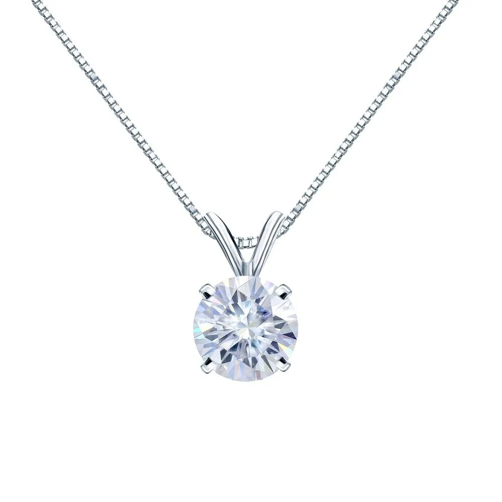 Auriya 14k Gold 3ct TW Round Solitaire Moissanite Necklace - 9.3 mm sold by Zulily