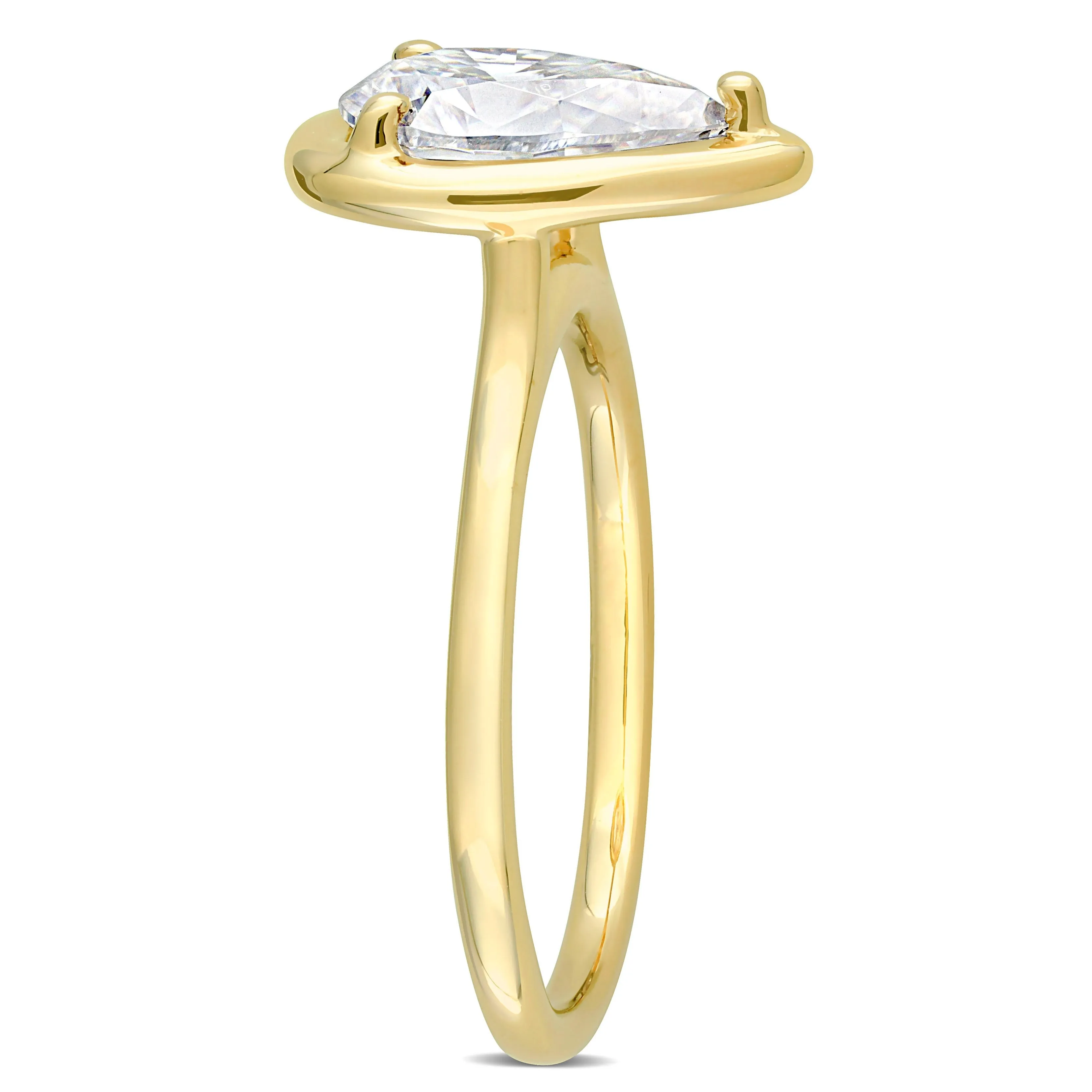 Miadora 2ct DEW Pear Shape Created Moissanite Engagement Ring in 10k Yellow Gold sold by Zulily product image thumbnail 2