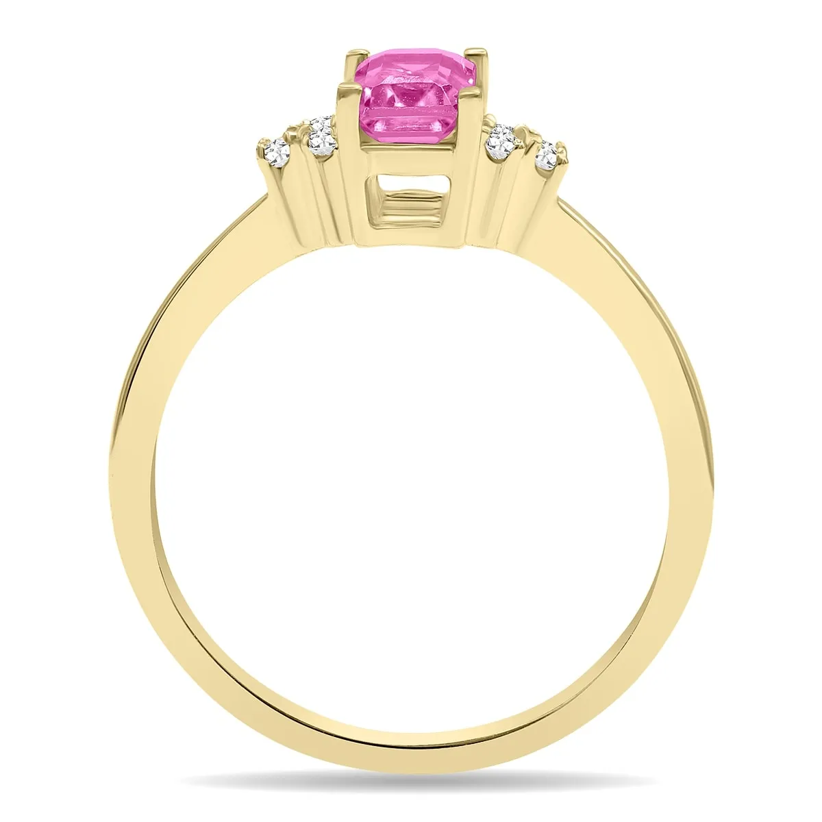 Pink Topaz and Diamond Regal Ring in 10k Yellow Gold sold by Zulily product image thumbnail 3