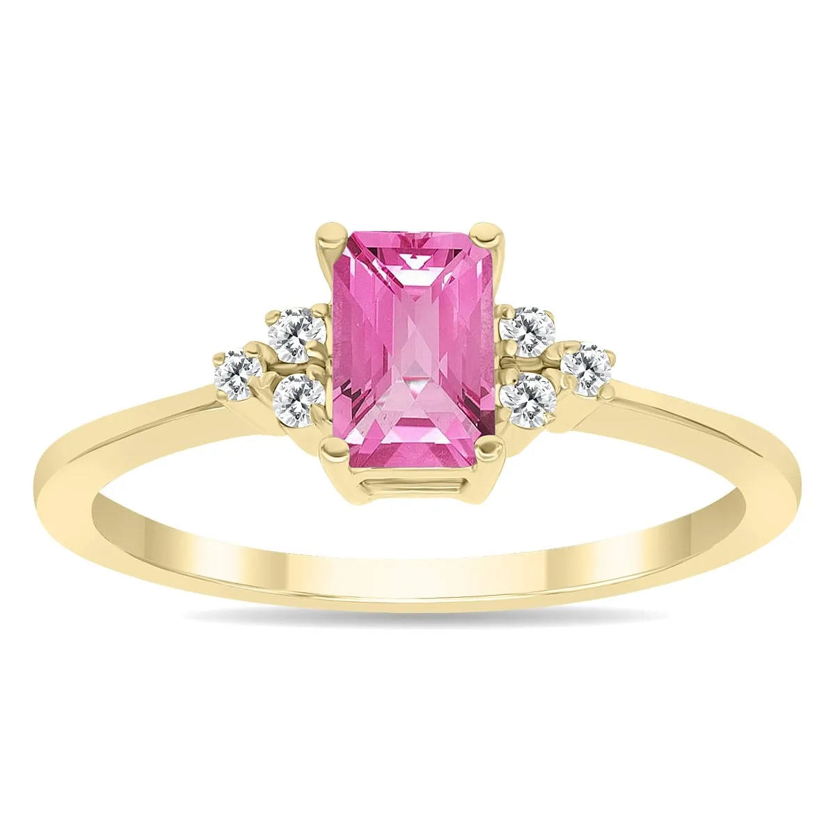 Pink Topaz and Diamond Regal Ring in 10k Yellow Gold sold by Zulily