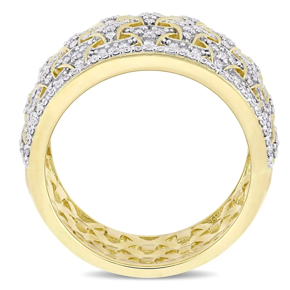 Miadora 14k Yellow Gold 3/4ct TDW Diamond Woven Anniversary Band sold by Zulily product image thumbnail 3