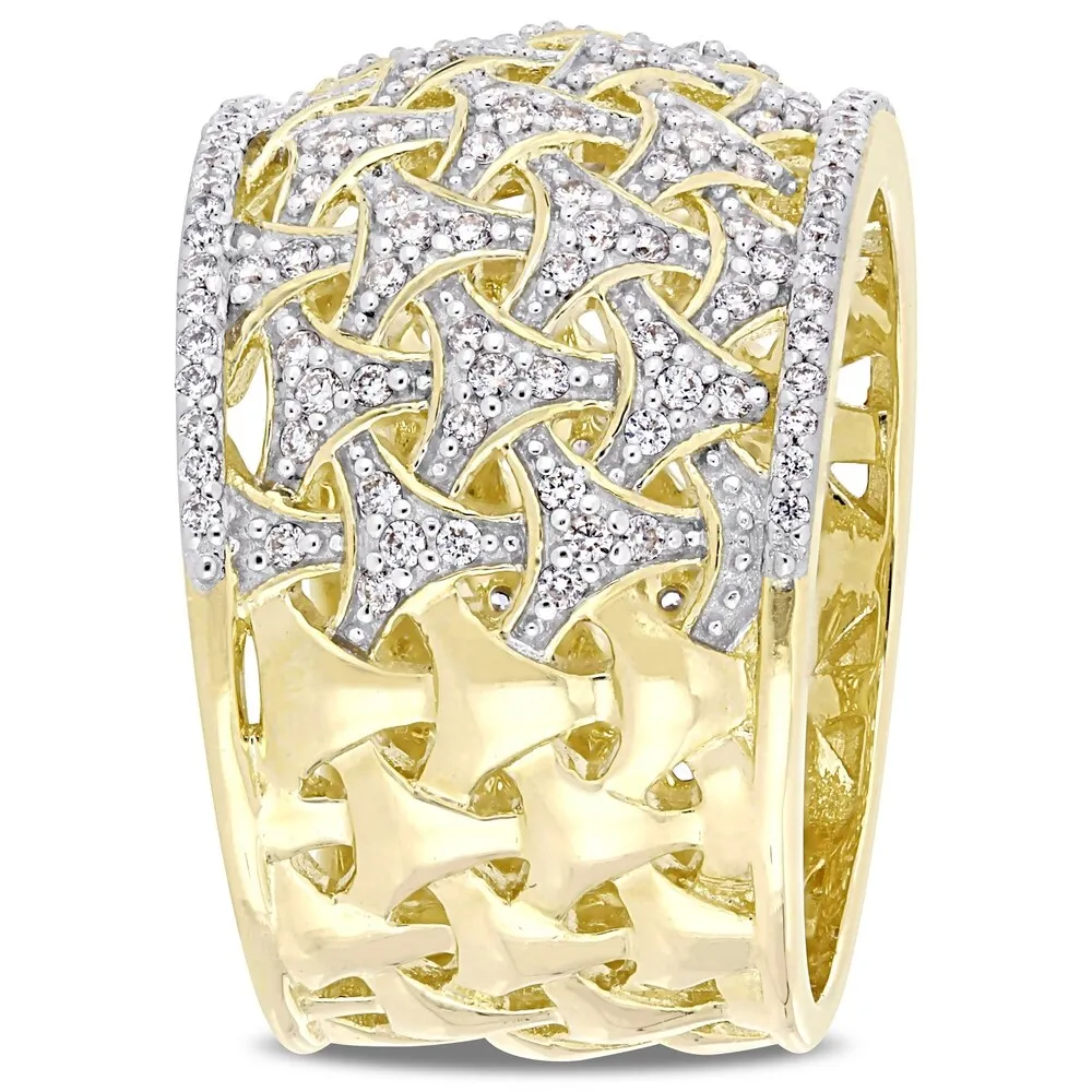 Miadora 14k Yellow Gold 3/4ct TDW Diamond Woven Anniversary Band sold by Zulily product image thumbnail 2