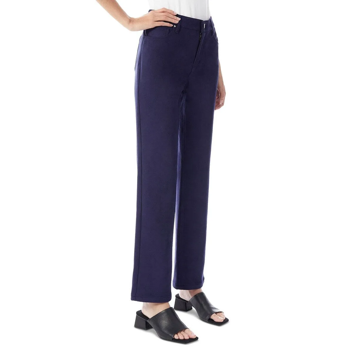 Jones New York Women's Faux Suede Straight Leg Pants Blue Size 8 sold by Zulily product image thumbnail 2