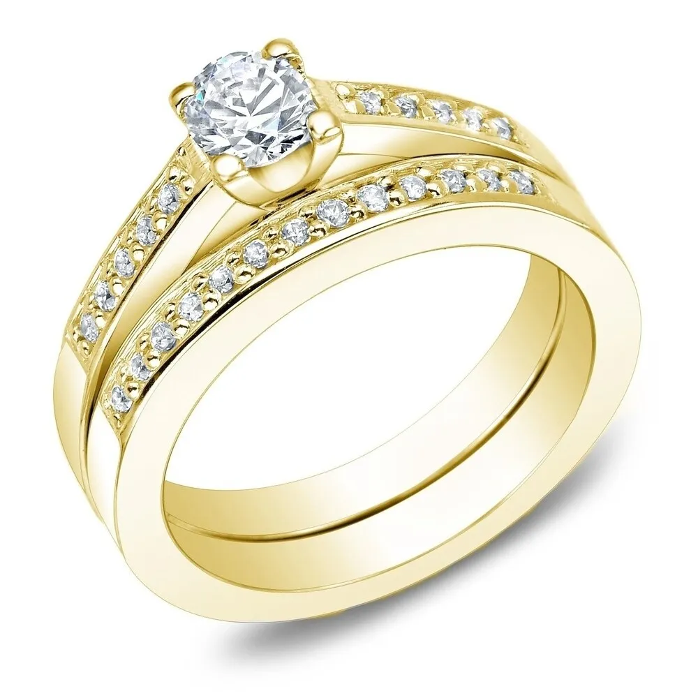 Auriya 14k Gold 1ctw Round Diamond Engagement Ring Set (J-K, I1-I2) sold by Zulily product image thumbnail 2