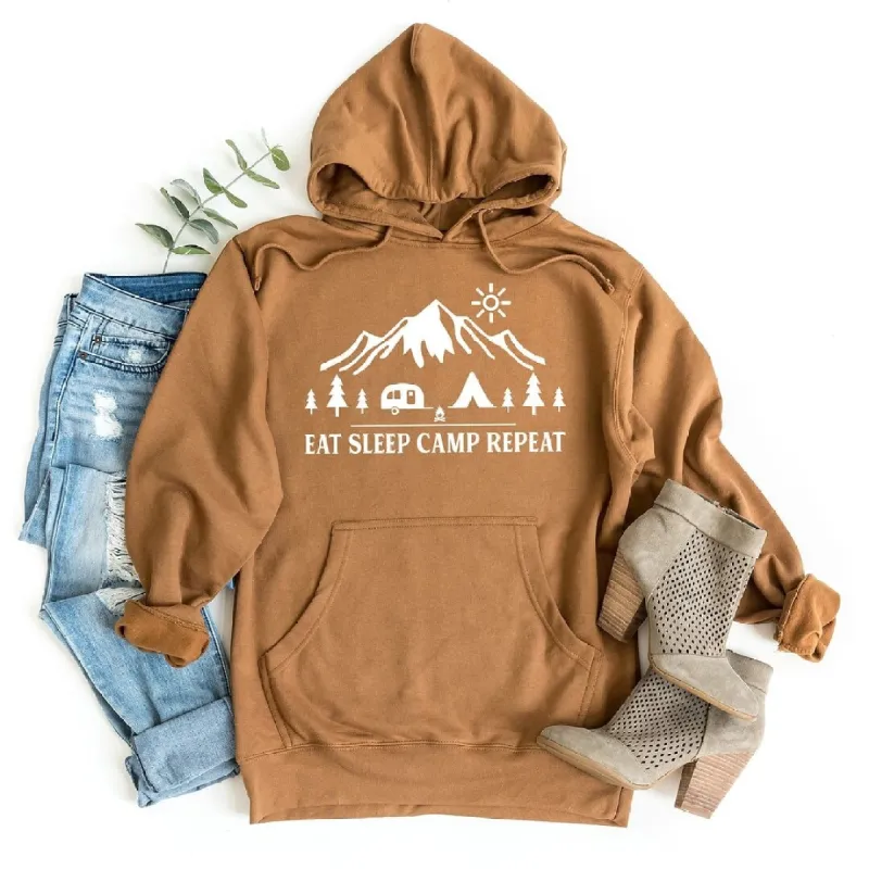 Eat Sleep Camp Repeat Graphic Hoodie sold by Zulily