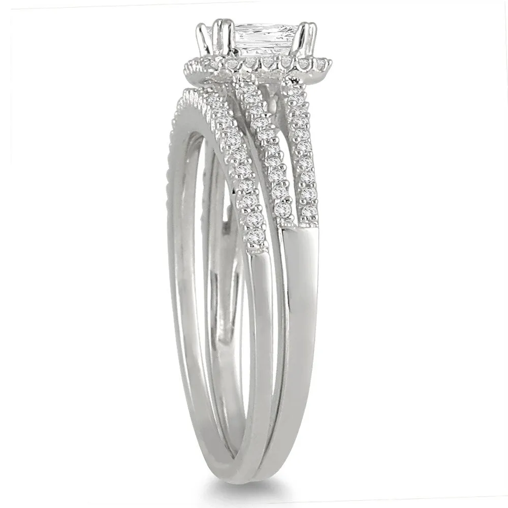 4/5 Carat TW Princess Cut Diamond Bridal Set in 10K White Gold sold by Zulily product image thumbnail 2