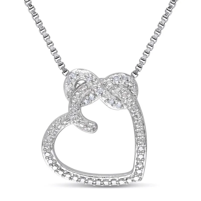 Miadora Sterling Silver and Diamond Accent Infinity Heart Necklace sold by Zulily