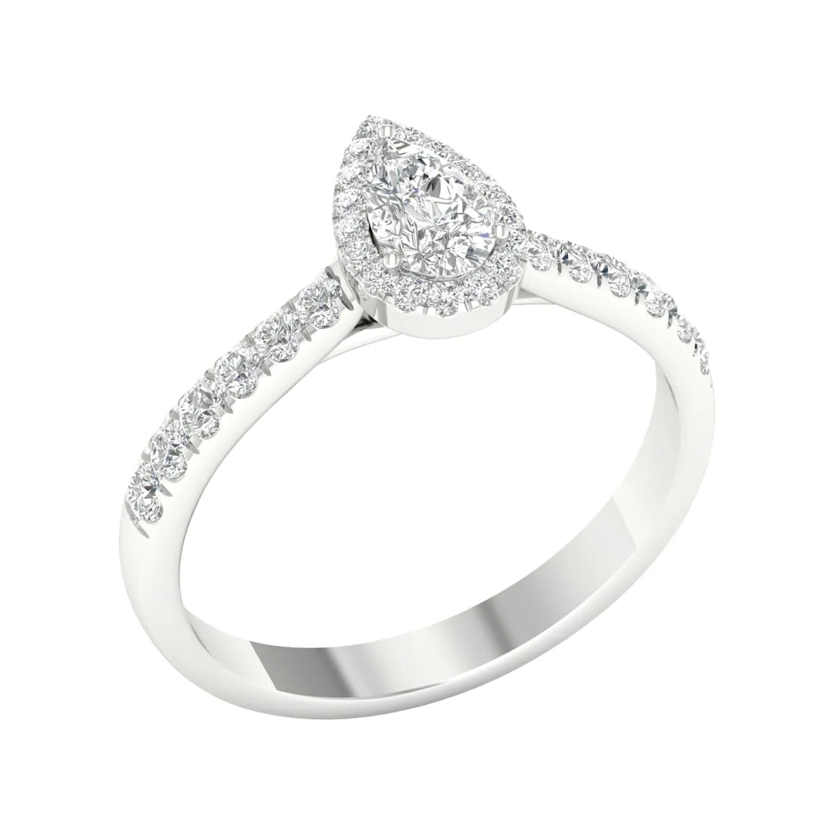 3/4ct TDW Diamond Pear Shape Halo Ring in 10k Gold by De Couer sold by Zulily product image thumbnail 3