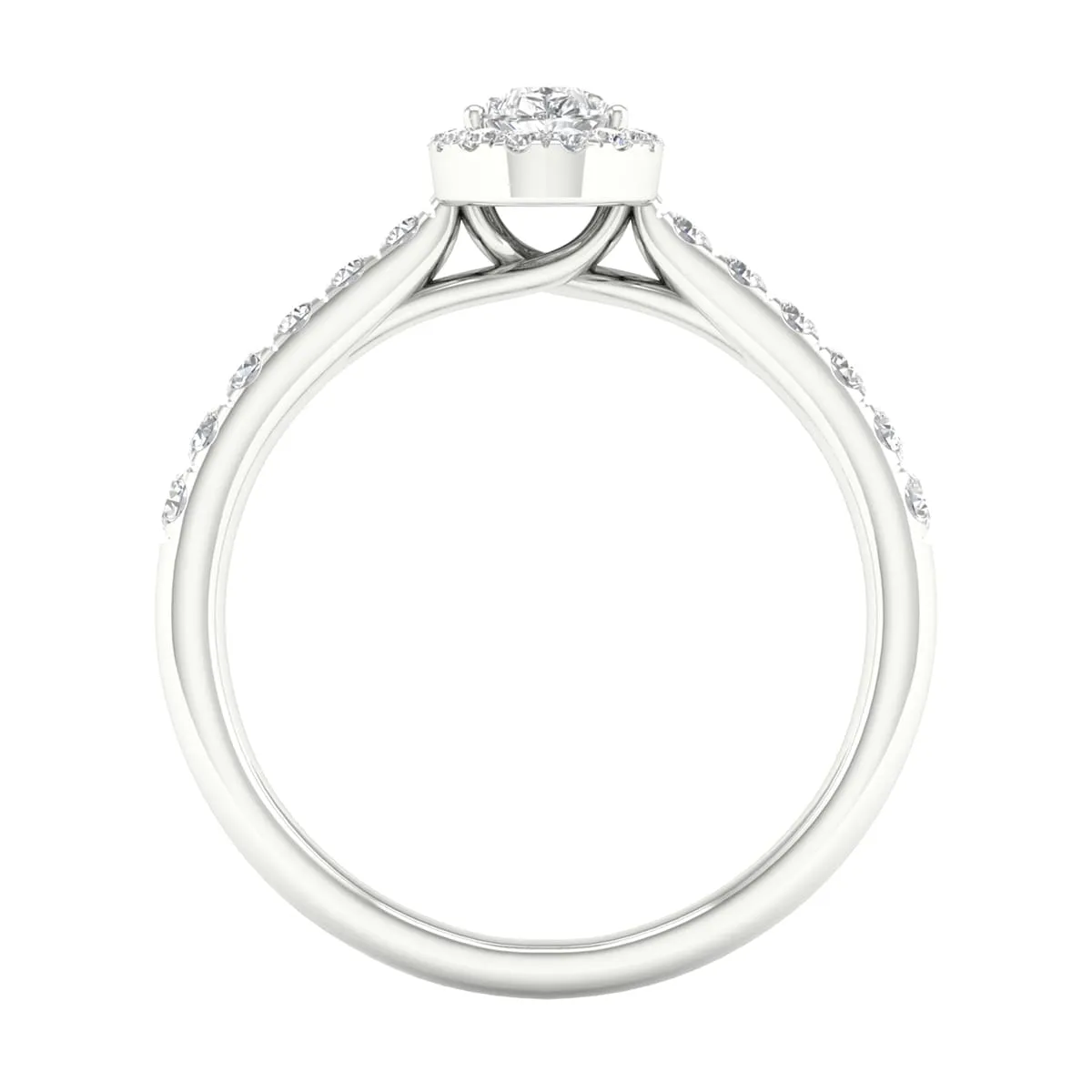 3/4ct TDW Diamond Pear Shape Halo Ring in 10k Gold by De Couer sold by Zulily product image thumbnail 4