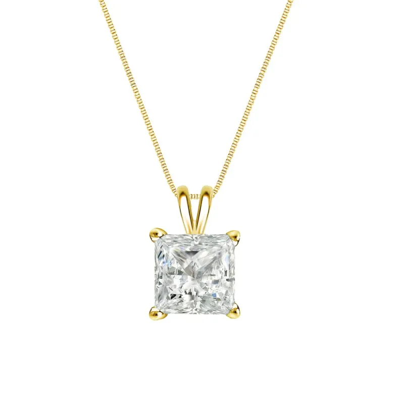 Auriya 14k Gold 1/3ctw Princess-cut Solitaire Diamond Necklace sold by Zulily