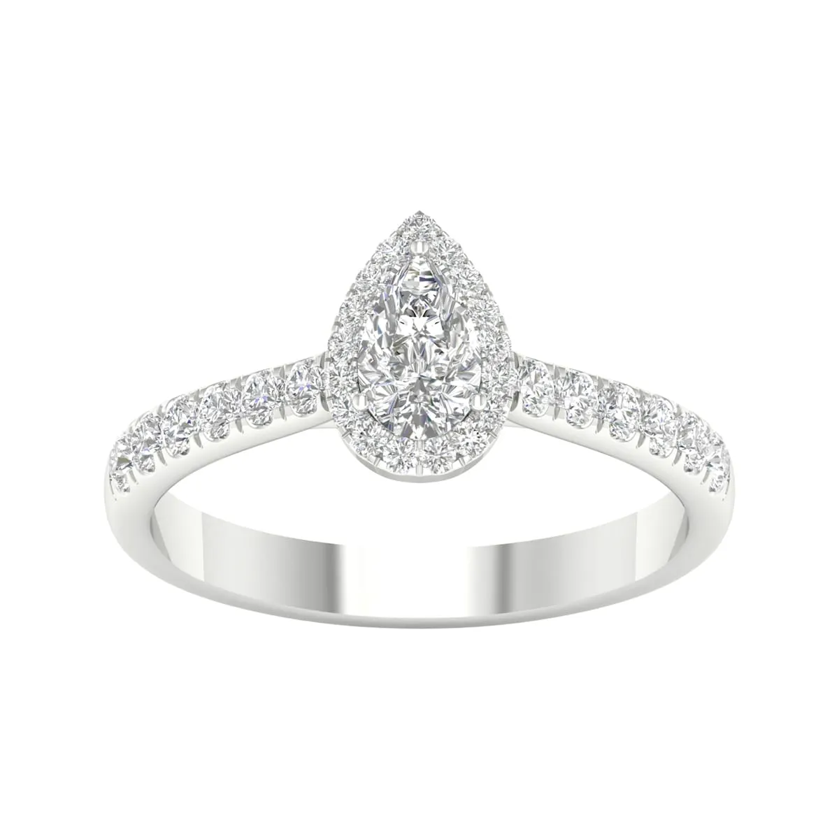 3/4ct TDW Diamond Pear Shape Halo Ring in 10k Gold by De Couer sold by Zulily product image thumbnail 5