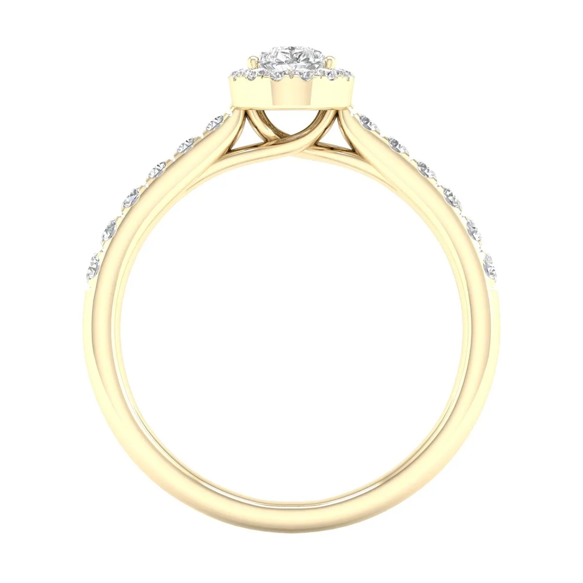 3/4ct TDW Diamond Pear Shape Halo Ring in 10k Gold by De Couer sold by Zulily product image thumbnail 2