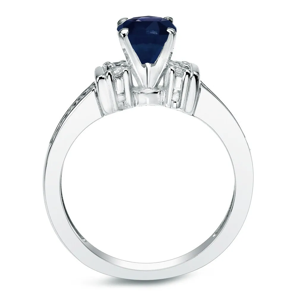 Auriya 14k Gold 3/5ct Blue Sapphire and 2/5ctw Diamond Engagement Ring Set sold by Zulily product image thumbnail 5