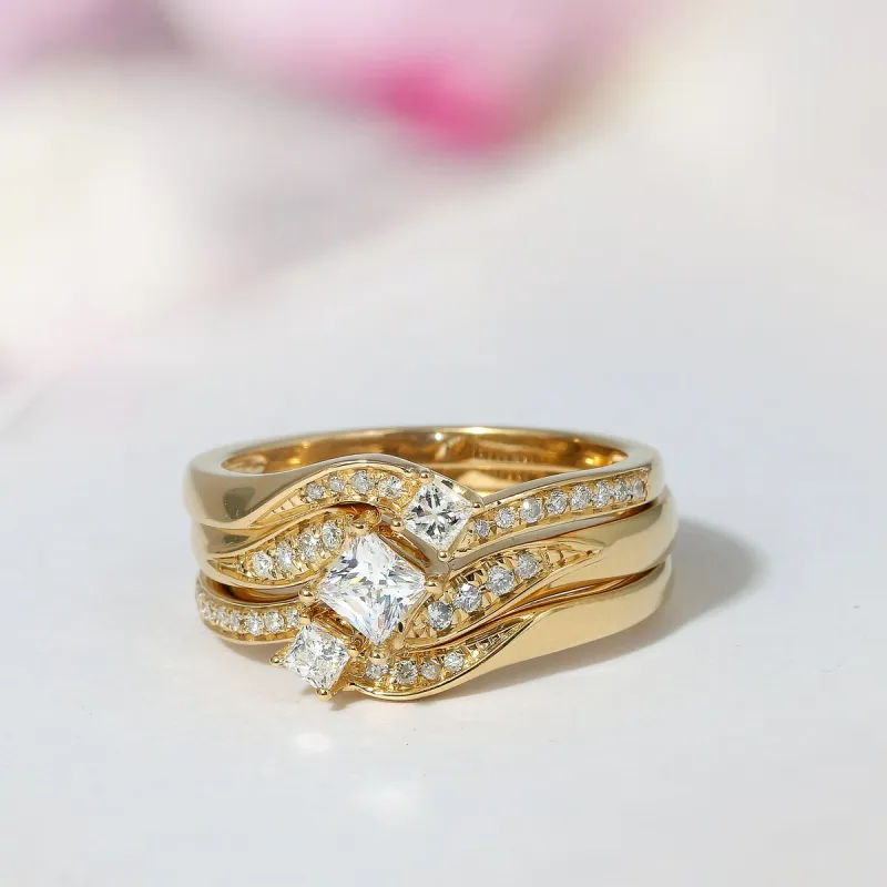 De Couer 14k Yellow Gold 1ct TDW Diamond Bridal Ring Set sold by Zulily