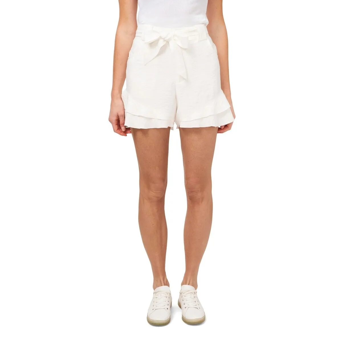 CeCe Women's Tiered Ruffle Belted Shorts Brown Size 14 sold by Zulily