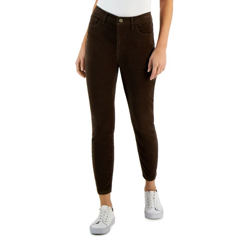 Tommy Hilfiger Women's Corduroy Skinny Ankle Pants Brown Size 10 made by Tommy Hilfiger