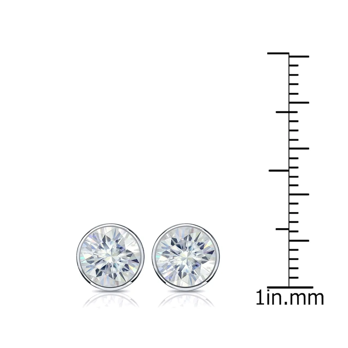 Auriya Platinum 2ctw Bezel-set Round Moissanite Stud Earrings - 6.5 mm sold by Zulily product image thumbnail 4