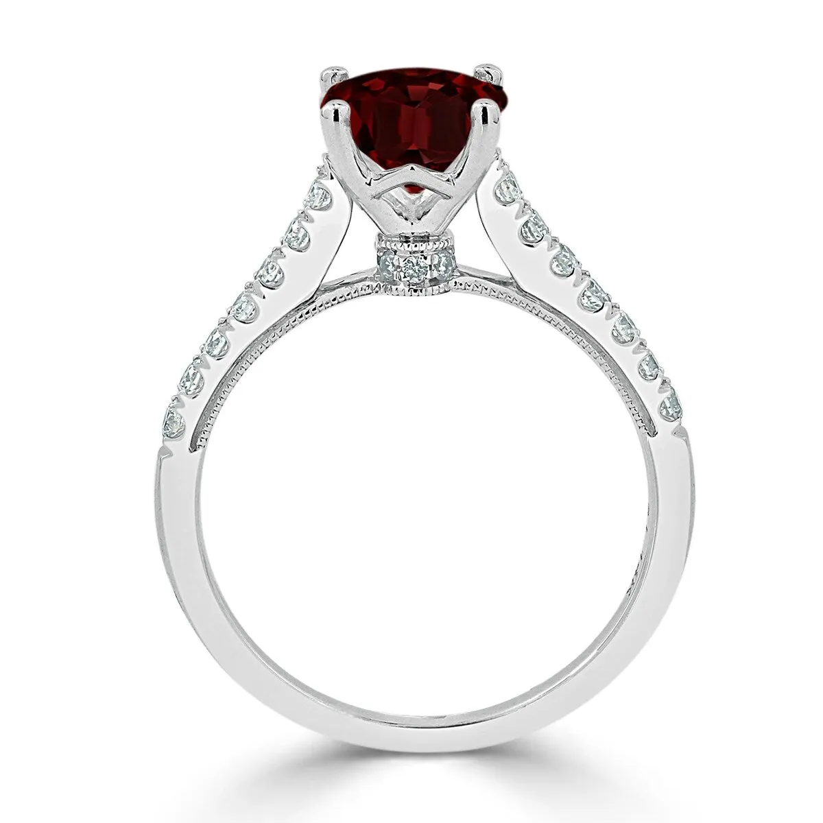 Auriya 1 1/2ct Fancy Oval Garnet and Diamond Engagement Ring 1/4ctw 14k Gold sold by Zulily product image thumbnail 5