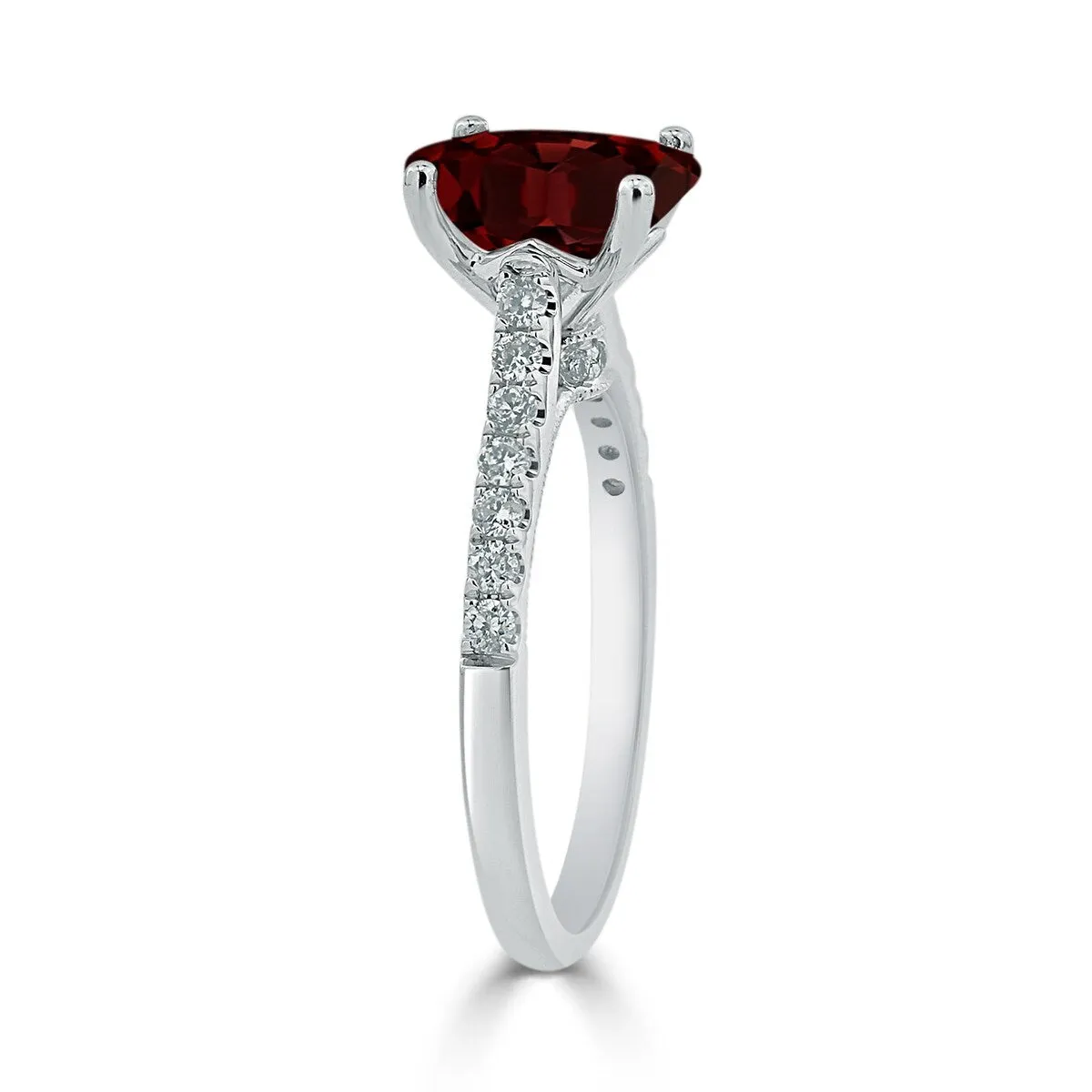 Auriya 1 1/2ct Fancy Oval Garnet and Diamond Engagement Ring 1/4ctw 14k Gold sold by Zulily product image thumbnail 4
