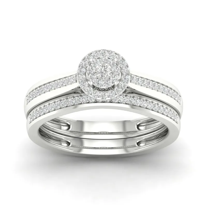 De Couer S925 Sterling Silver 1/5ct TDW Diamond Bridal Ring sold by Zulily