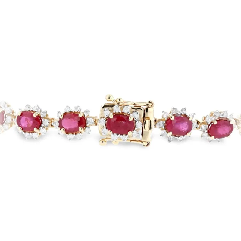 Auriya 14k Gold 13 5/8 Ruby and 2ct TDW Diamond Bracelet - Red sold by Zulily