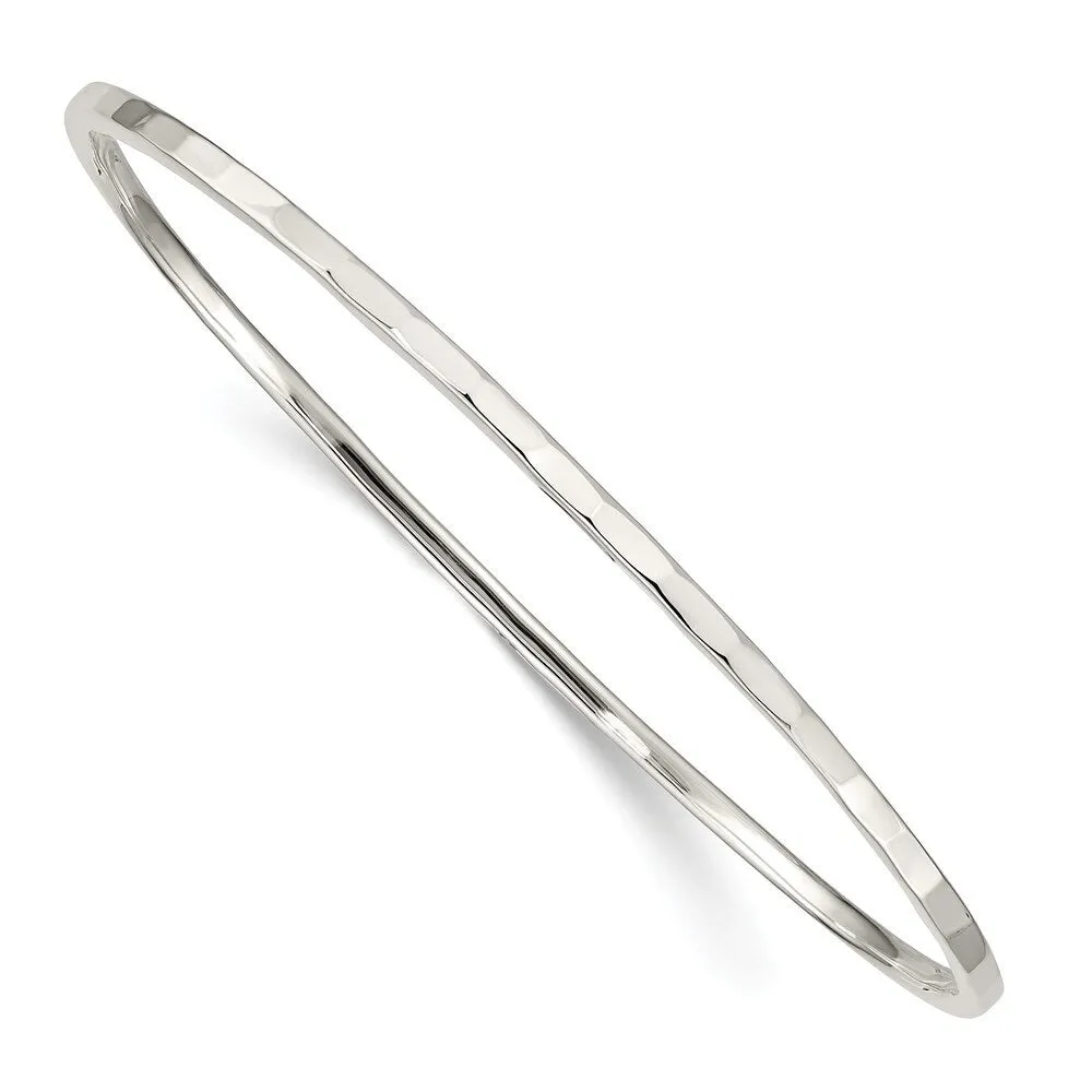 Curata 925 Sterling Silver 7.75" 2mm Thin Simple Polished Slip on Bangle Bracelet sold by Zulily