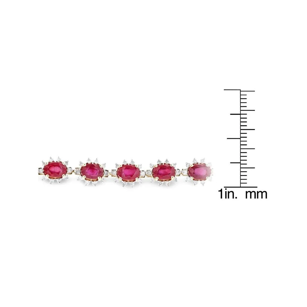 Auriya 14k Gold 13 5/8 Ruby and 2ct TDW Diamond Bracelet - Red sold by Zulily product image thumbnail 3