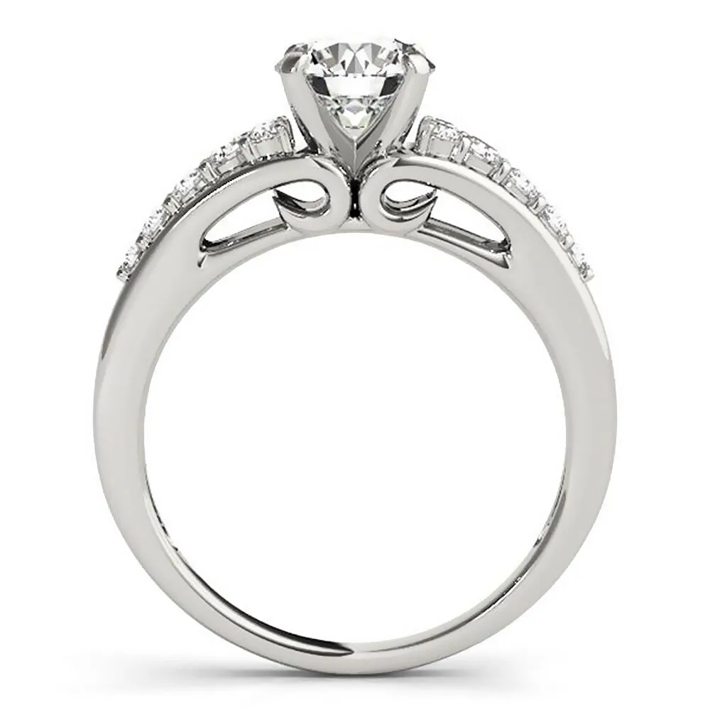 Auriya 1ct Round Moissanite and 1/3ctw Diamond Engagement Ring 14K Gold sold by Zulily product image thumbnail 4