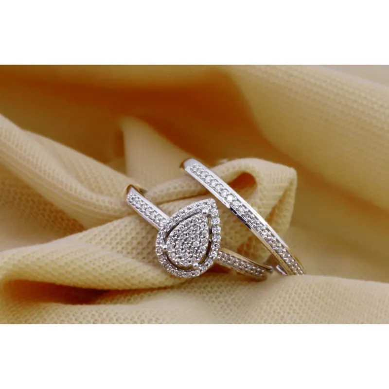 De Couer S925 Steling Silver 1/4 ct TDW Dimaond Cluster Bridal Set sold by Zulily