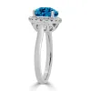 Auriya 3 5/8ct Round Swiss Blue Topaz and Halo Diamond Engagement Ring 1/4ctw 14k Gold sold by Zulily