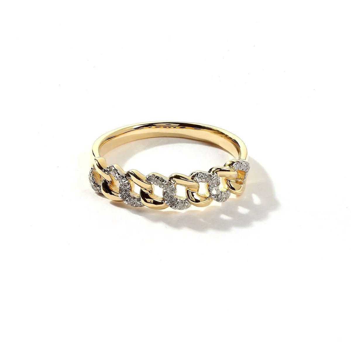 1/10ct TDW Diamond Cuban Link Men's Ring in 10k Gold sold by Zulily product image thumbnail 5