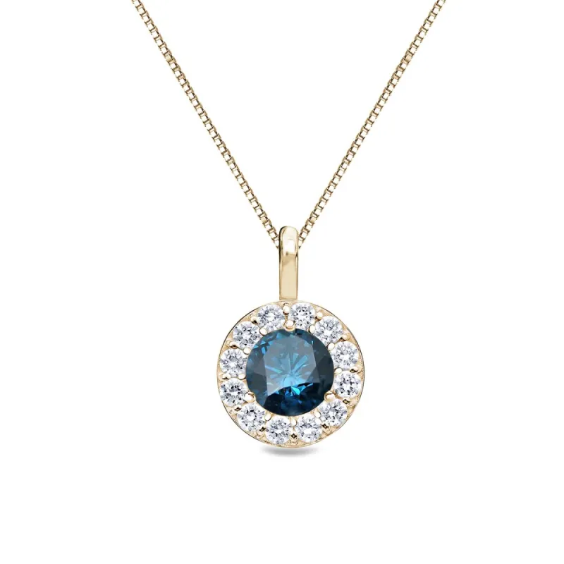 Auriya 2/5ctw Round Blue Diamond Halo Necklace 14k Gold sold by Zulily