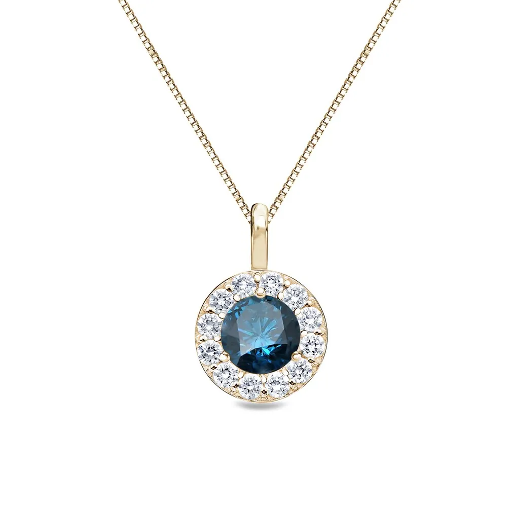 Auriya 2/5ctw Round Blue Diamond Halo Necklace 14k Gold sold by Zulily