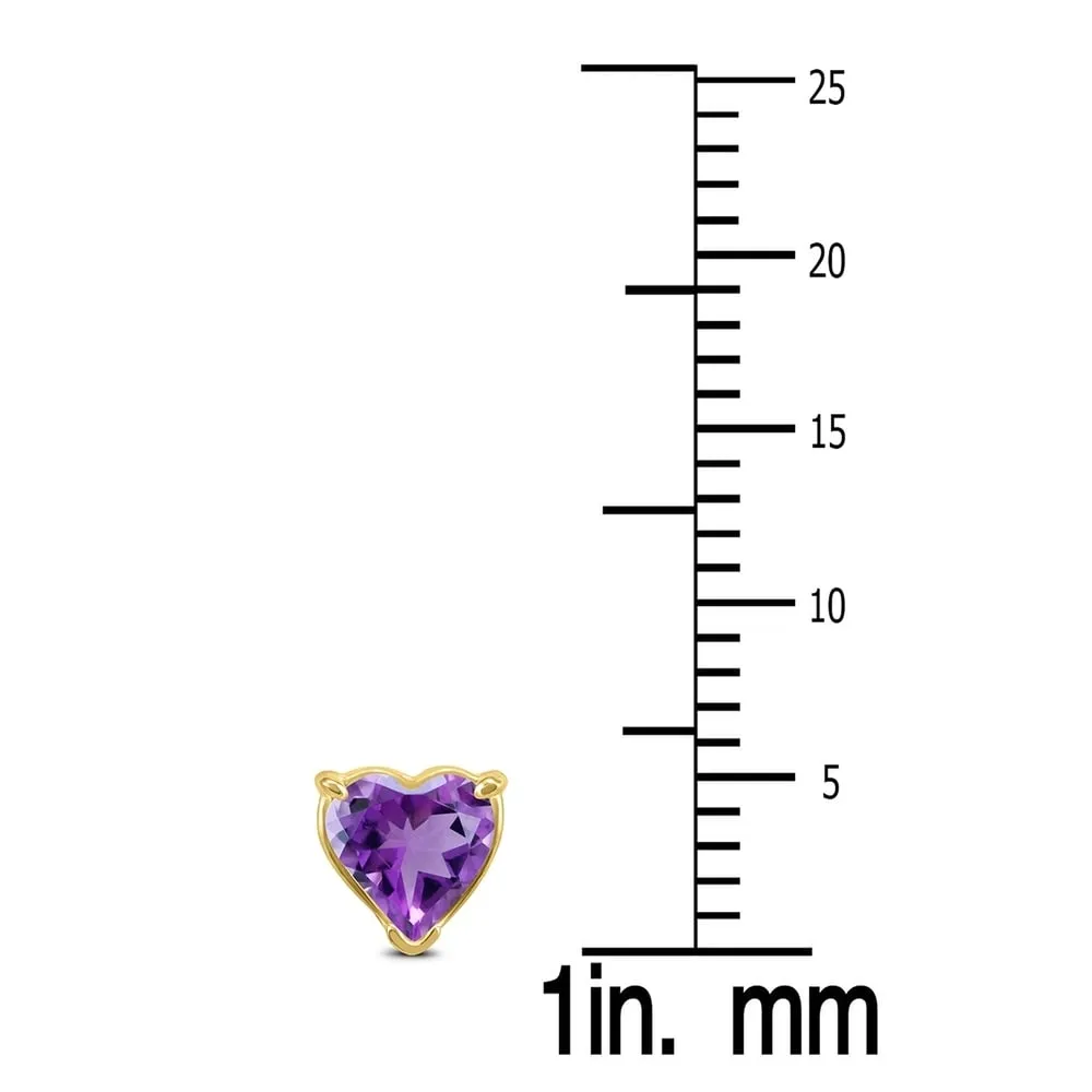 14K Yellow Gold 5MM Heart Amethyst Earrings sold by Zulily product image thumbnail 2