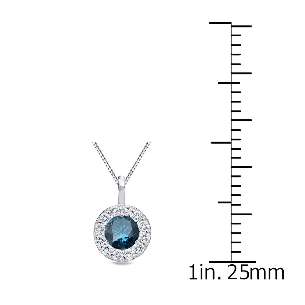 Auriya 2/5ctw Round Blue Diamond Halo Necklace 14k Gold sold by Zulily product image thumbnail 4